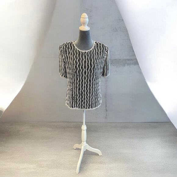 Stenay Tops - Vintage Stenay Sequin Silk Top Cocktail Glam Top Large